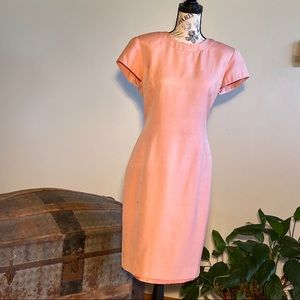 Gillian Silk sheath dress lined peach color sz 8